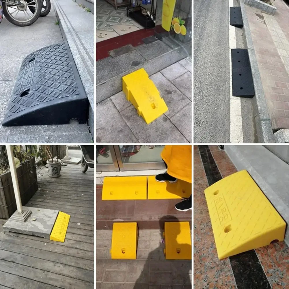 Heavy Duty Driveway Ramps7/13cm Height Portable Anti-Slip Car Wheel Chock Set Threshold Ramp for Truck Trailer Motorcycle Garage thumbnail 4
