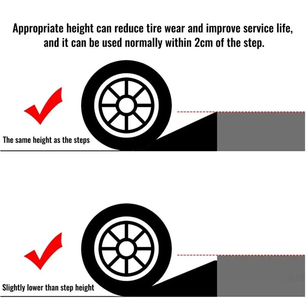 Heavy Duty Driveway Ramps7/13cm Height Portable Anti-Slip Car Wheel Chock Set Threshold Ramp for Truck Trailer Motorcycle Garage thumbnail 6