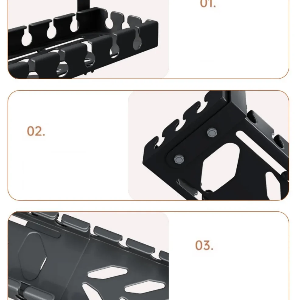 Desk Cable Management Tray Wire Management Cable Tray for Wire Organizer Charging Data Cord PC Computer Cord Rack in Office Home thumbnail 5