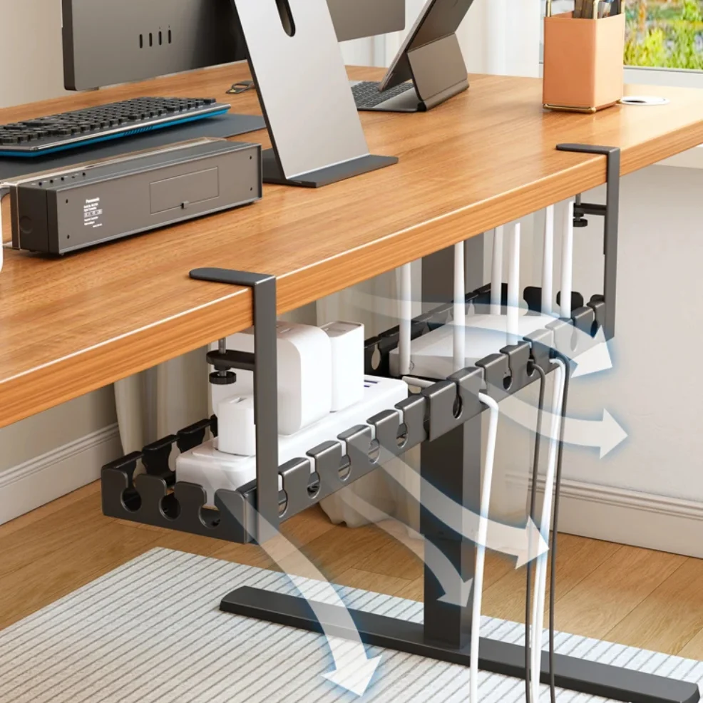 Desk Cable Management Tray Wire Management Cable Tray for Wire Organizer Charging Data Cord PC Computer Cord Rack in Office Home thumbnail 3
