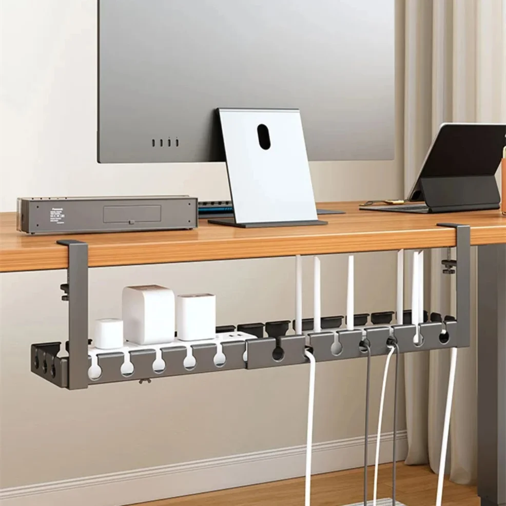 Desk Cable Management Tray Wire Management Cable Tray for Wire Organizer Charging Data Cord PC Computer Cord Rack in Office Home thumbnail 4