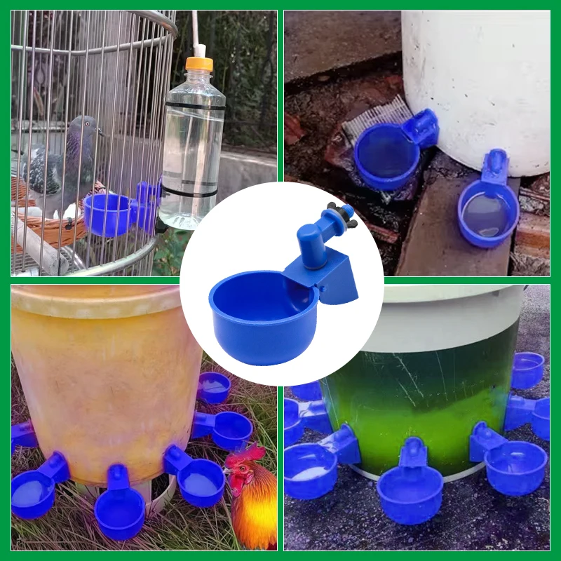 5/10/20pcs Automatic Chicken Water Cups Poultry Waterer Bowl Chicken Coop Hens Feeder Plastic Drink Cup for Chicken Duck Goose thumbnail 5