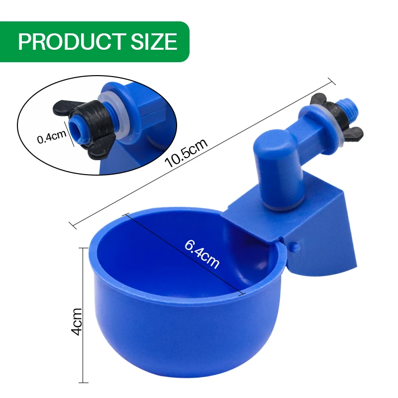 5/10/20pcs Automatic Chicken Water Cups Poultry Waterer Bowl Chicken Coop Hens Feeder Plastic Drink Cup for Chicken Duck Goose thumbnail 3