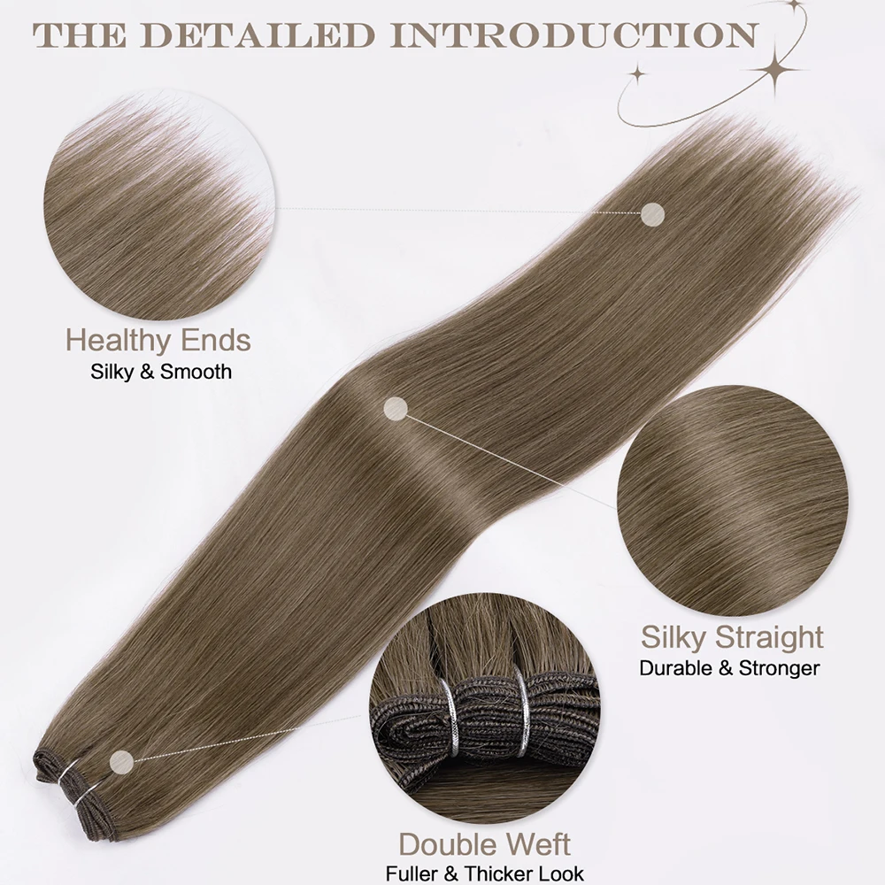Bio Straight Hair Bundles 26" Natural Soft Heat Resistant Fiber Synthetic Fiber Hair Extensions Protein Straight Hair Weave End thumbnail 5