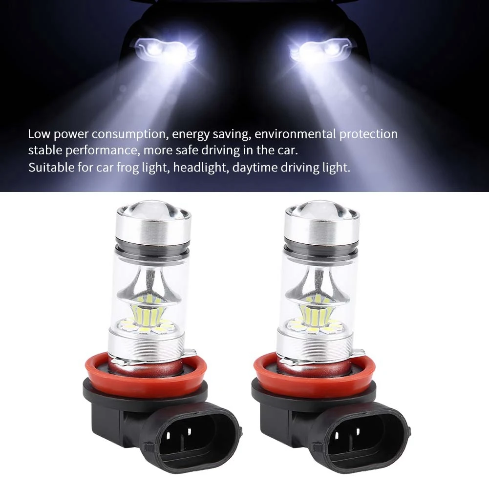 Car Fog Light Fog Driving Light 2x H8 H9 H11 6000K Super White 100W LED Headlight Bulbs Kit Fog Car Driving Light LED Headlight thumbnail 6