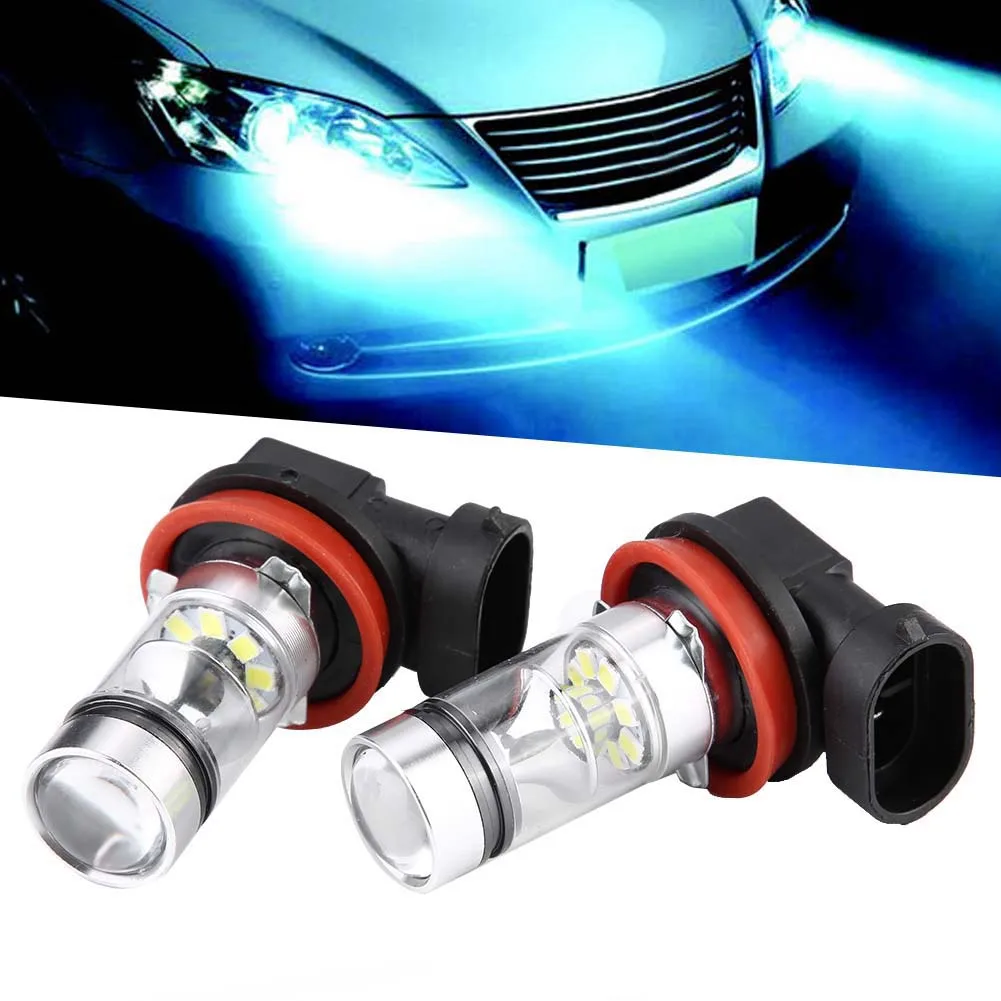 Car Fog Light Fog Driving Light 2x H8 H9 H11 6000K Super White 100W LED Headlight Bulbs Kit Fog Car Driving Light LED Headlight thumbnail 2