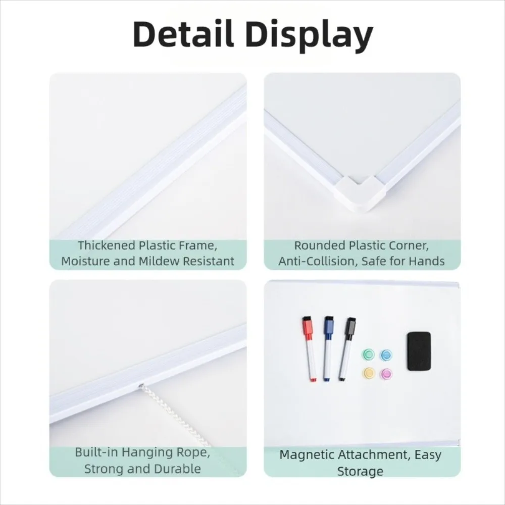 with 3 Markers & 4 Magnets Dry Erase Board Wall Mounted Double-Sided Graffiti Drawing Board Small 16" X 12" Whiteboard thumbnail 6