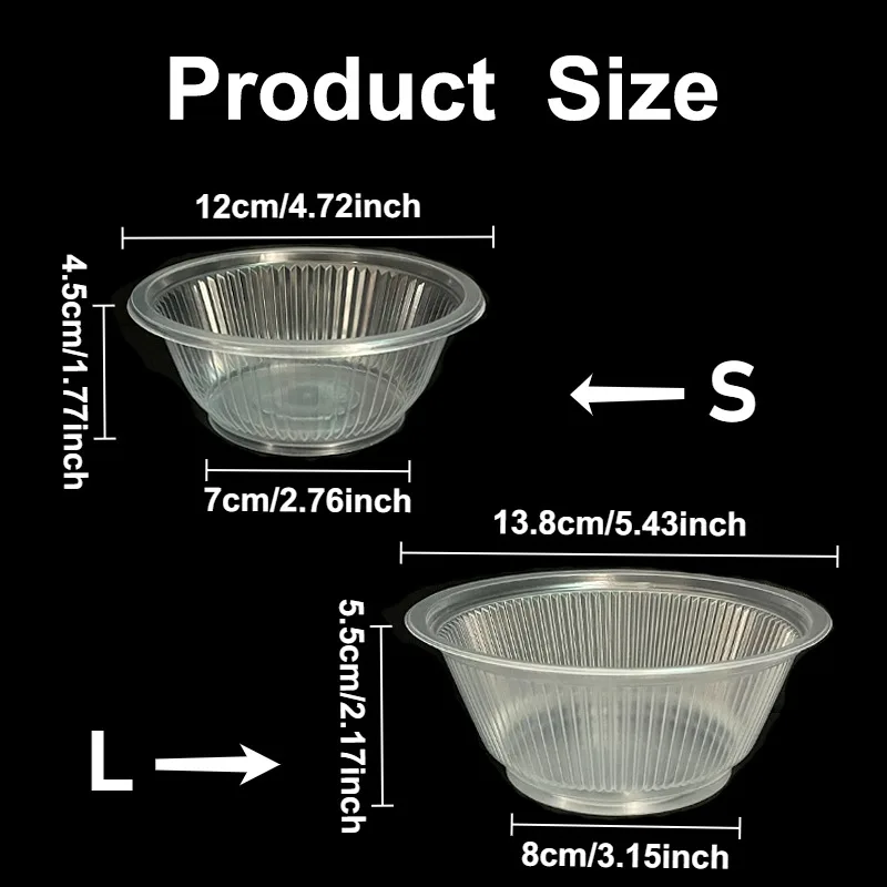 50/100PCS Transparent Plastic Bowls Disposable PP Material Home Kitchens Vegetables Salads Fruits Christmas Halloween Parties thumbnail 3