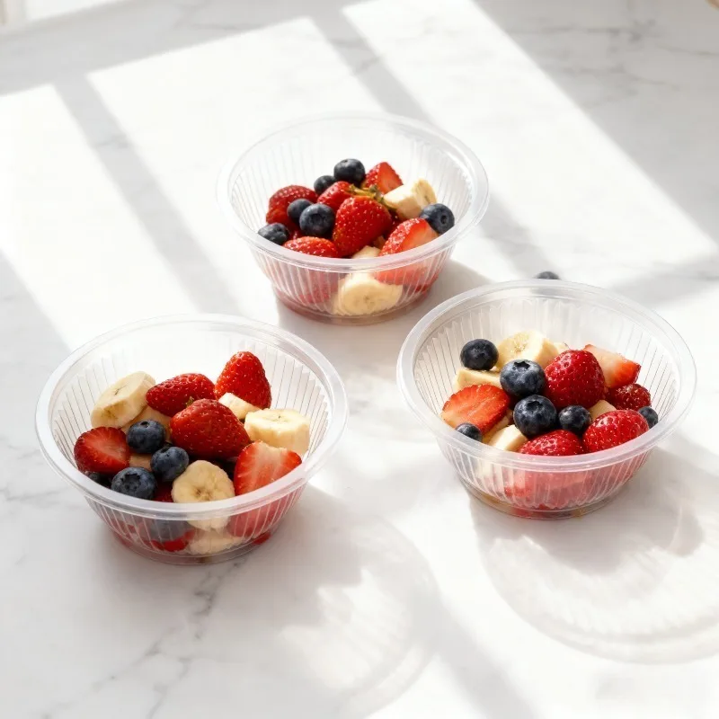 50/100PCS Transparent Plastic Bowls Disposable PP Material Home Kitchens Vegetables Salads Fruits Christmas Halloween Parties thumbnail 5