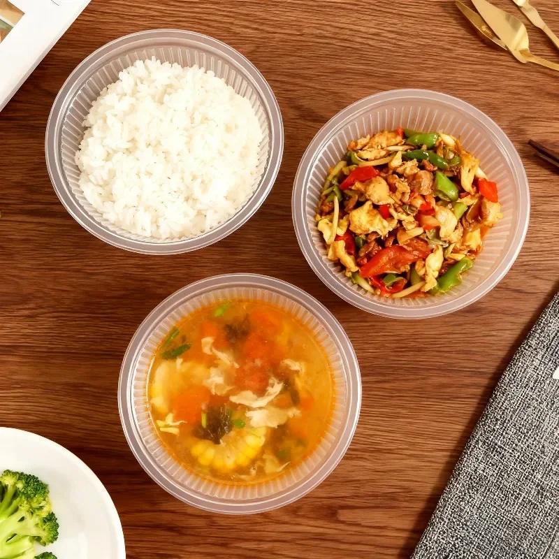 50/100PCS Transparent Plastic Bowls Disposable PP Material Home Kitchens Vegetables Salads Fruits Christmas Halloween Parties thumbnail 6