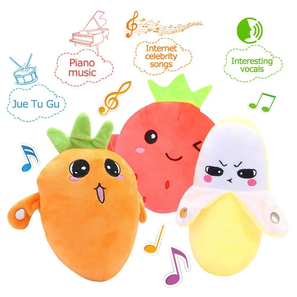 Creative Peculiar Music Rhythm Parent-child Interactive Plush Doll Banana Fruit Induction Toy Cultivate Music Perception Ability thumbnail 6