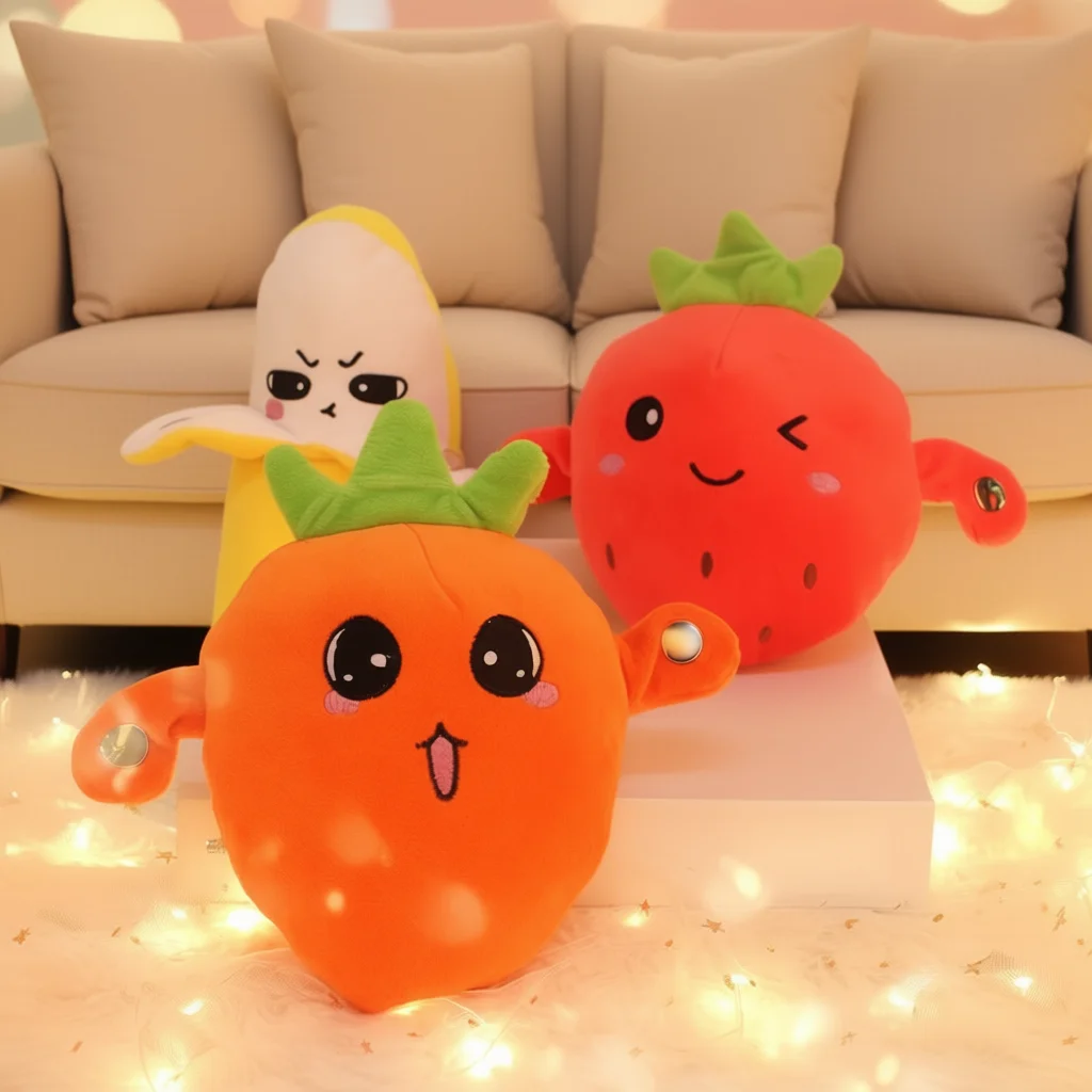 Creative Peculiar Music Rhythm Parent-child Interactive Plush Doll Banana Fruit Induction Toy Cultivate Music Perception Ability thumbnail 2