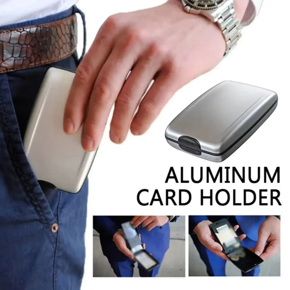 Large Capacity Credit Cards Holder Card Case Anti-Theft Passport Wallet Lightweight Aluminum Alloy RFID Blocking Wallet thumbnail 3