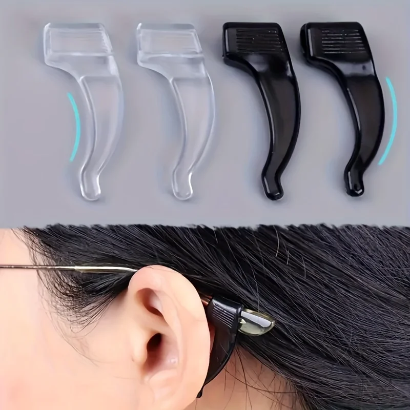 3 Pairs Silicone Anti-Slip Eyeglass Hooks - Comfortable & Secure Glasses Holders for Activities,Fashionable,Eyewear Accessories