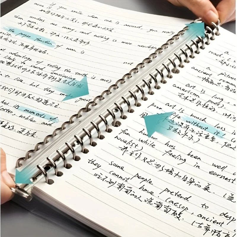 A5 Transparent Loose Leaf Binder Notebook for Office, Student, Home thumbnail 2