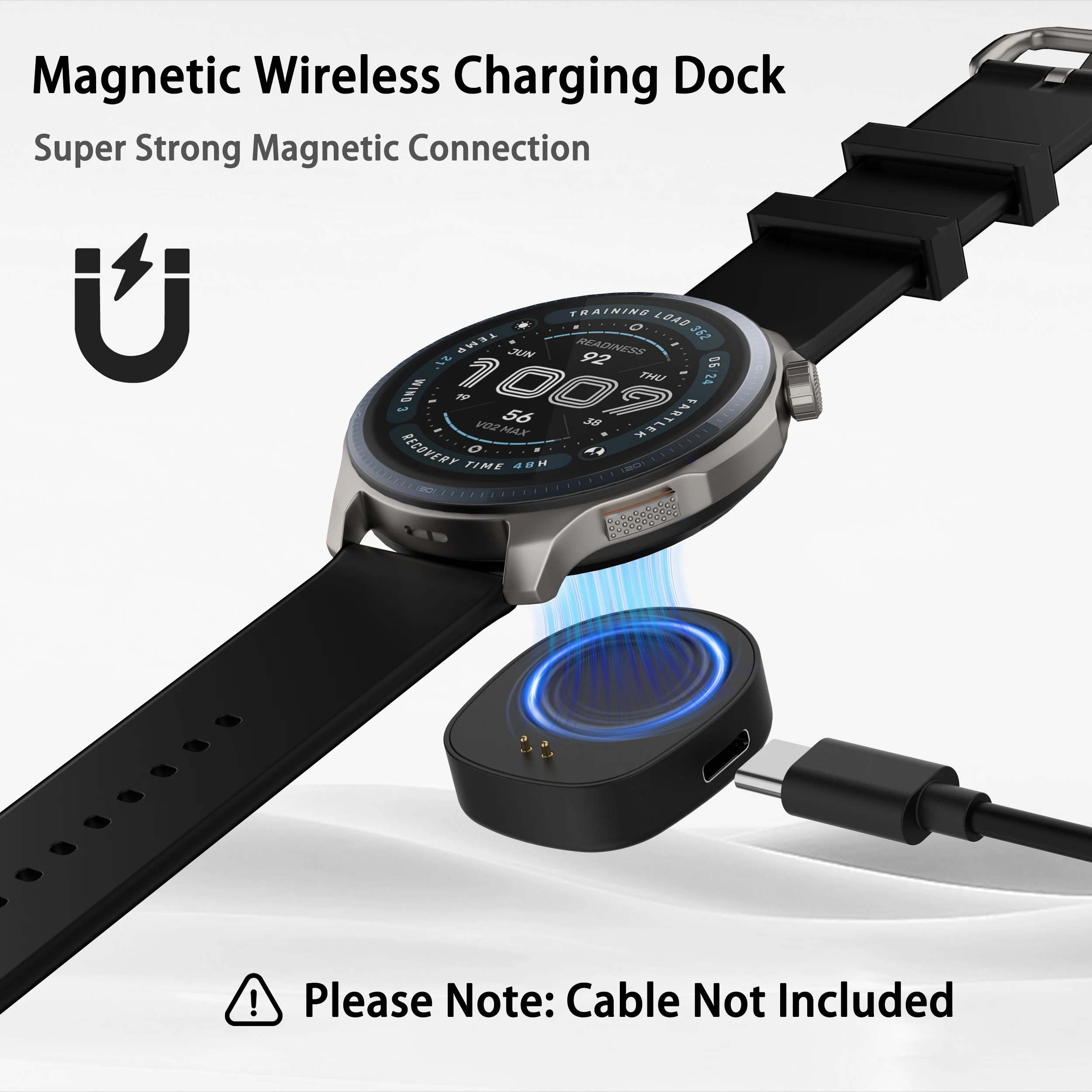 Wireless Charger Converter for Amazfit Balance 2/ Balance/T-Rex 3/Helio Smart Watch Charging Dock Replacement Charging Adapter thumbnail 4