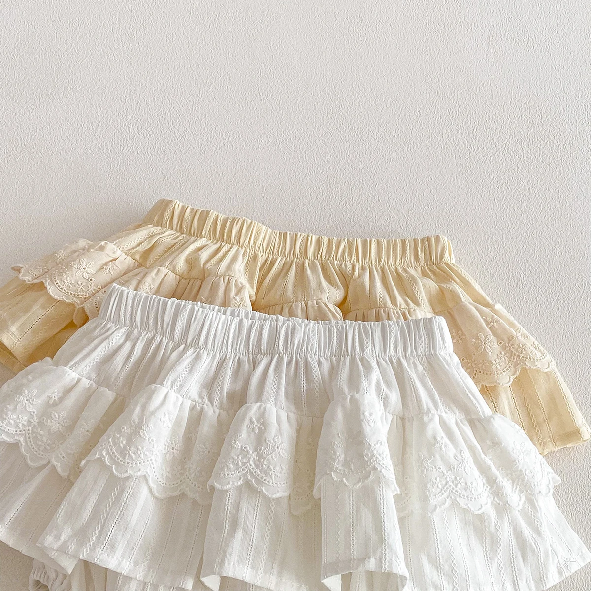 Baby Girls Ruffles Lace Skirt Shorts Kids Embroidery Pettiskirt Toddler Tutu Skirt Infant Bloomers Cake Layeres PP Shorts 0-3t thumbnail 2