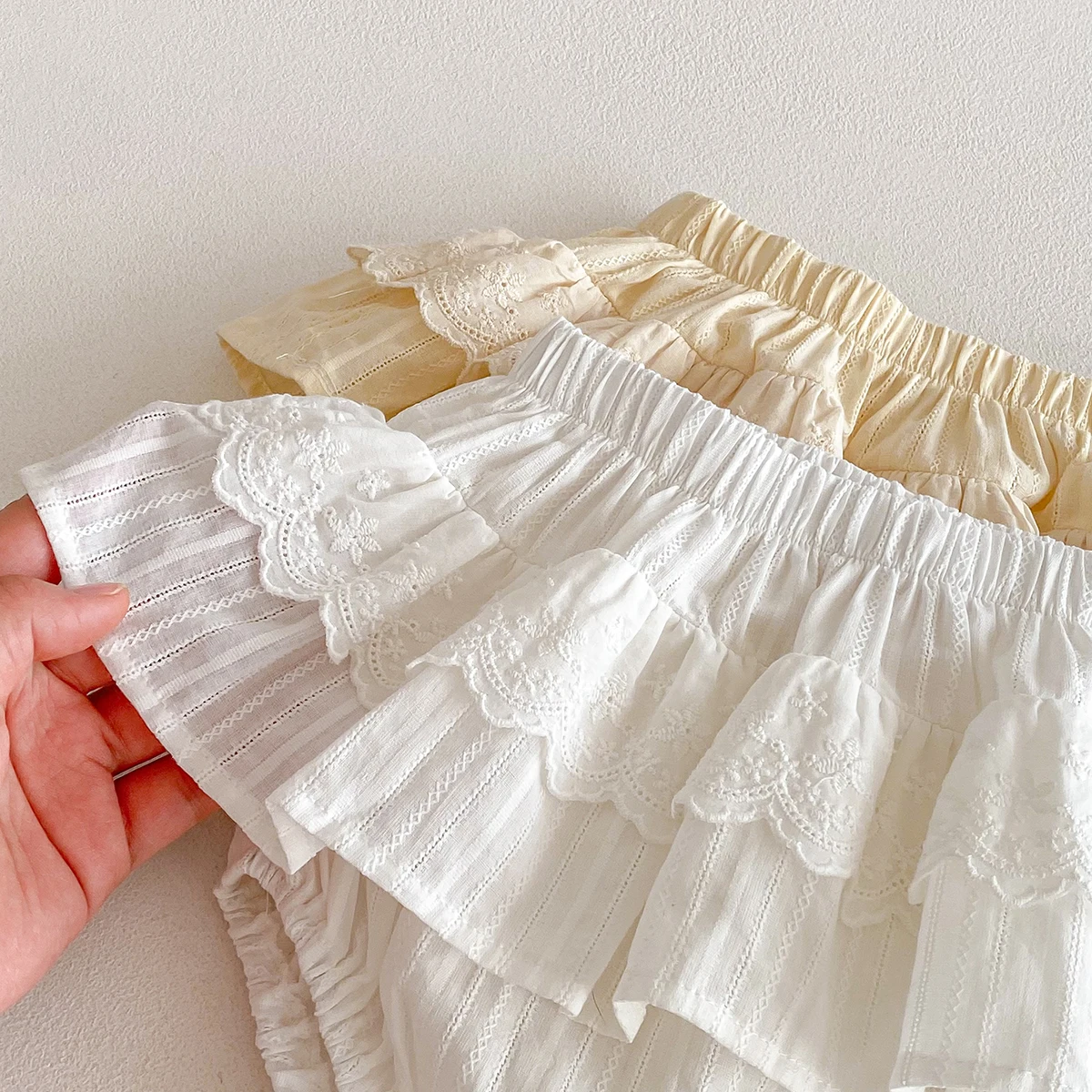 Baby Girls Ruffles Lace Skirt Shorts Kids Embroidery Pettiskirt Toddler Tutu Skirt Infant Bloomers Cake Layeres PP Shorts 0-3t thumbnail 4