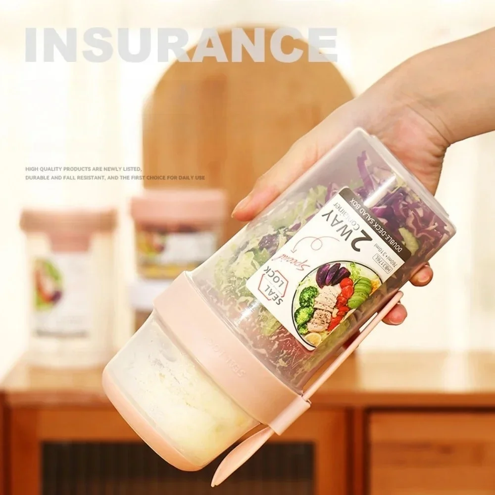 Portable Salad Cup Breakfast Cup Food Stratification Yogurt Cereal Oatmeal Snacks Parfait Containers Fruit Box Cup With Lid Fork thumbnail 6