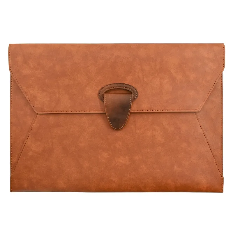 Vintage Brown A4 File Folder Organizer Binder-like Portfolio with Magnetic Snap Closure 2 Pocket Document Binder Case for Office thumbnail 4