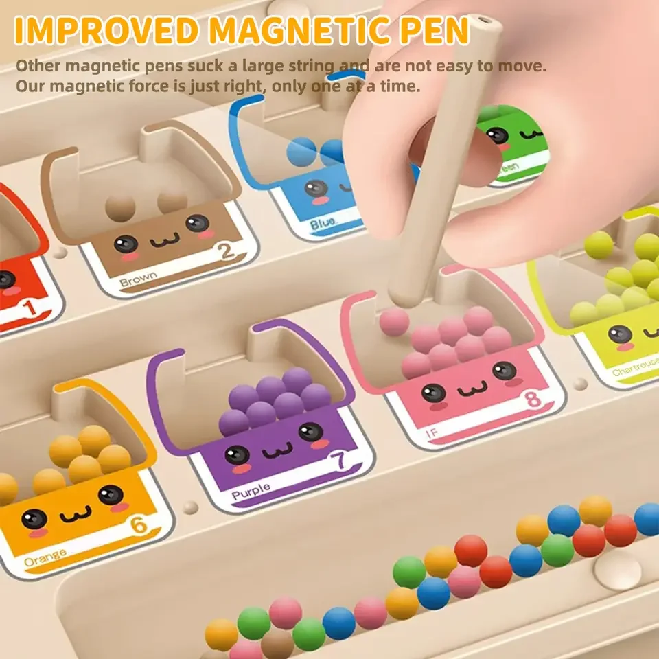 Montessori Magnetic Rolling Maze Hand Eye Coordination Logic Thinking Puzzle Toys For Children Early Education Development Gift thumbnail 2