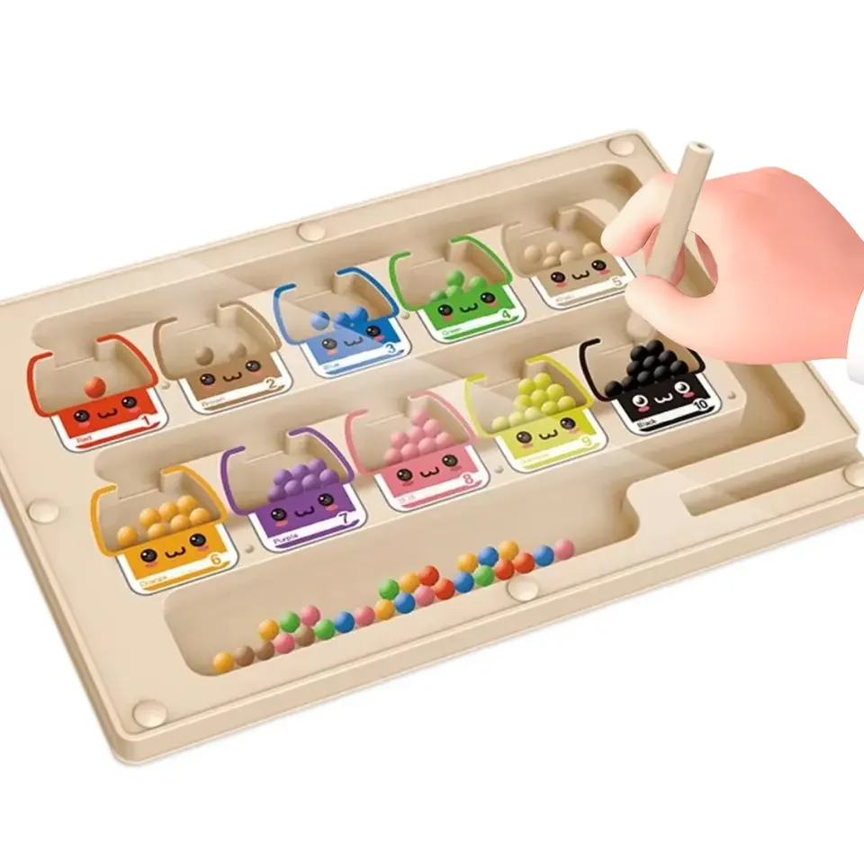 Montessori Magnetic Rolling Maze Hand Eye Coordination Logic Thinking Puzzle Toys For Children Early Education Development Gift thumbnail 6
