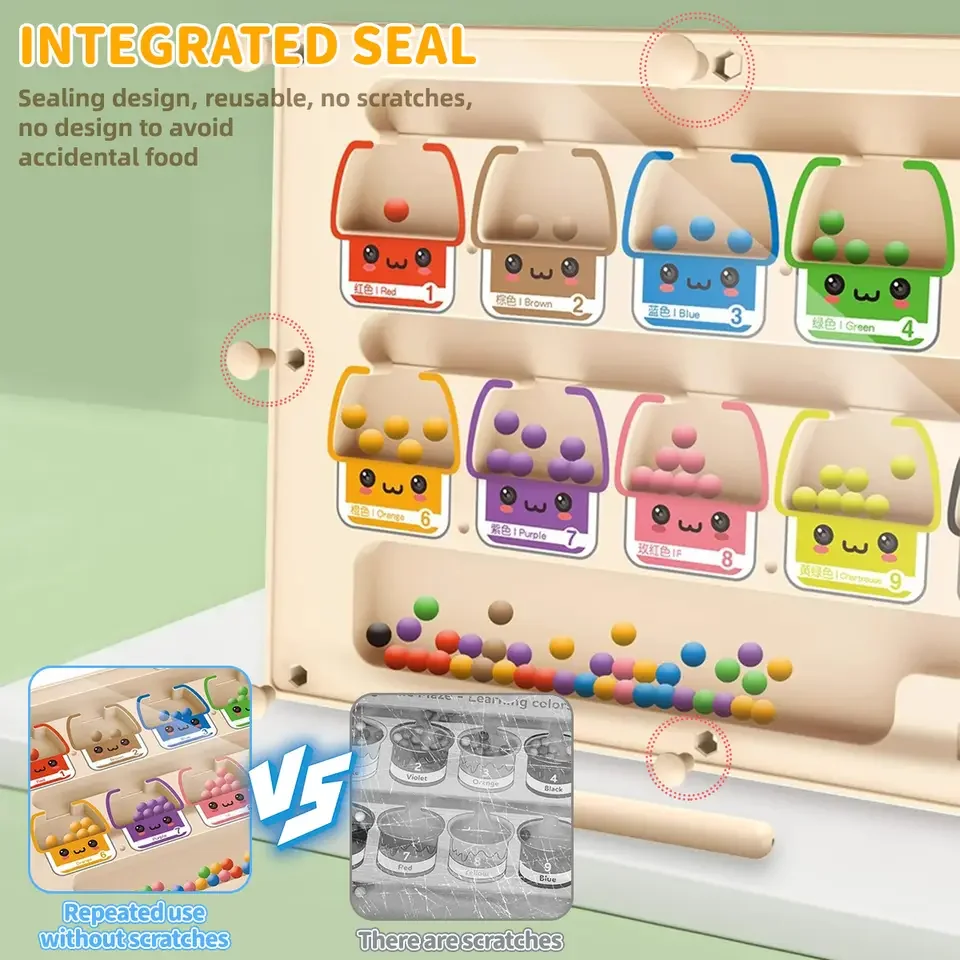 Montessori Magnetic Rolling Maze Hand Eye Coordination Logic Thinking Puzzle Toys For Children Early Education Development Gift thumbnail 3