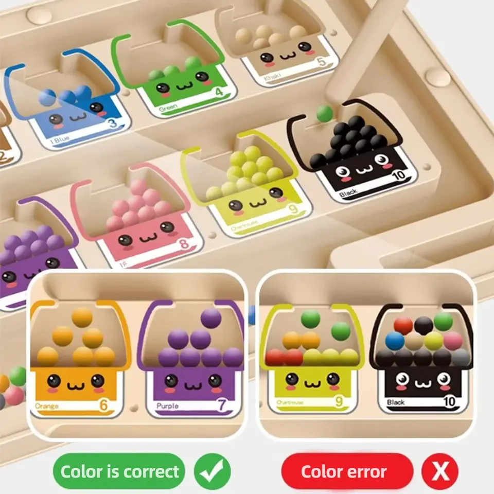 Montessori Magnetic Rolling Maze Hand Eye Coordination Logic Thinking Puzzle Toys For Children Early Education Development Gift thumbnail 5