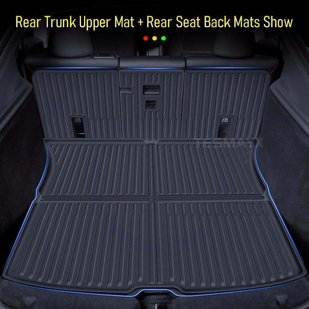For Tesla Model Y Juniper 2025 2026 TPE Floor Mats Waterproof Front Rear Trunk Mat Non-slip Foot Pads Backrest Mats Accessories thumbnail 4