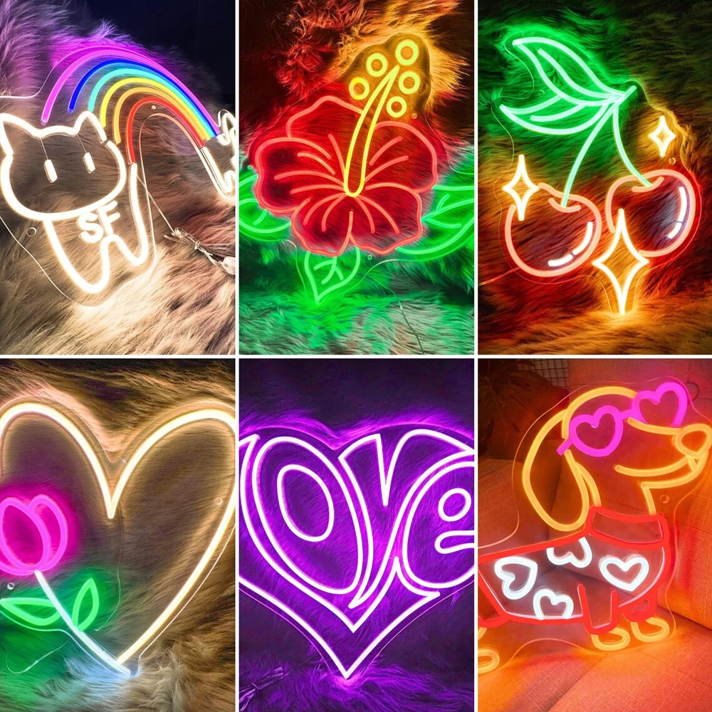 Custom Neon Sign UV Print Personized Acrylic LED Sign for Bar Wedding Party Neon Light Business Logo Sign Night Lamps Decor Sign thumbnail 5