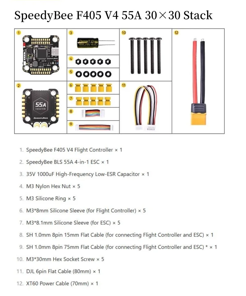 1pcs/lot NEW Speedybee F405 V4 BLS 55A BMI270 F405 V5 OX30 30x30 FC&ESC Stack 4IN1 ESC Drone Toy Accessories Flight Controller thumbnail 5