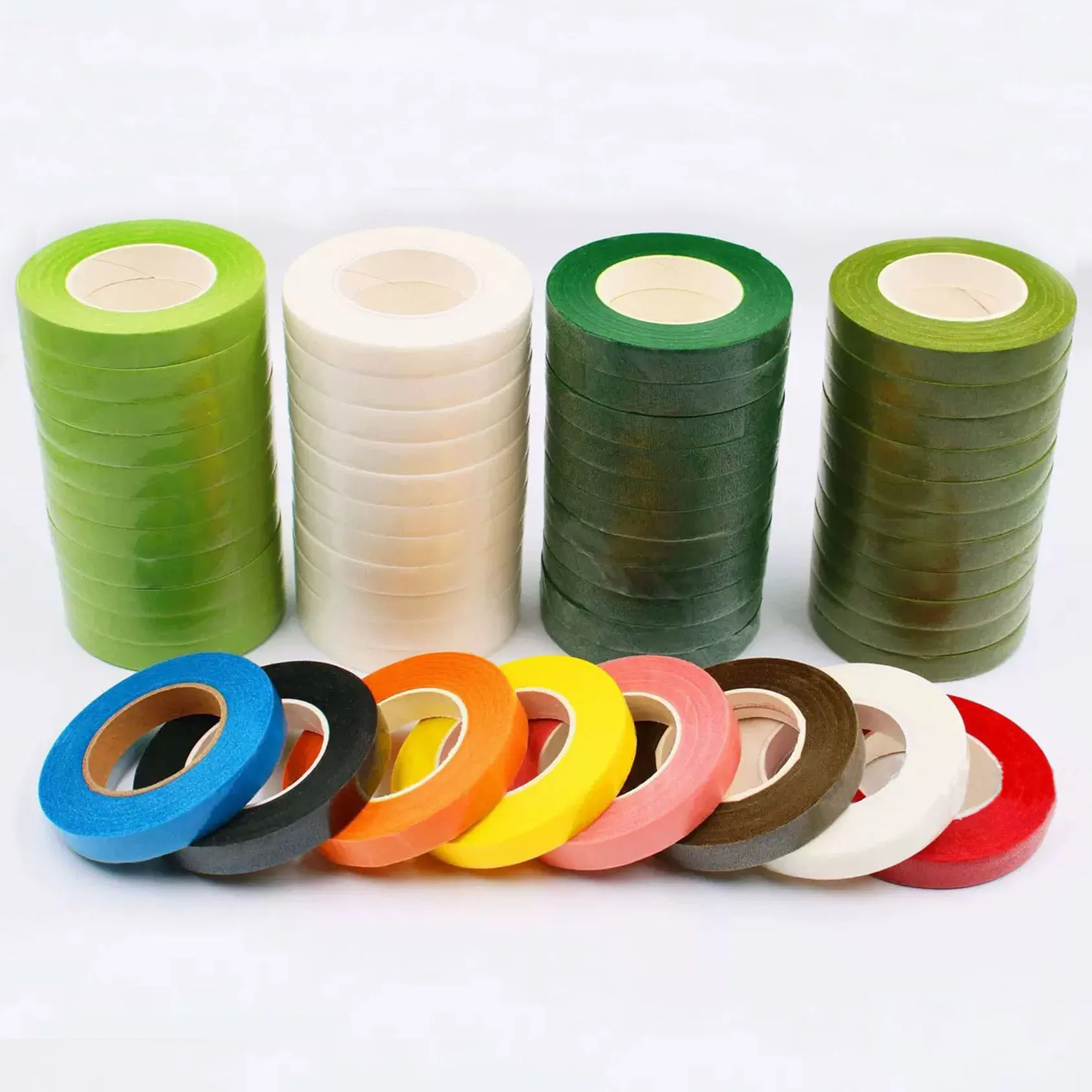1/2" Wide Floral Tapes, Self-Adhesive Garden Tape For Bouquets, Stems, Pistils Wrap, Floral Shop Diy Handicrafts Supplies, Weddi