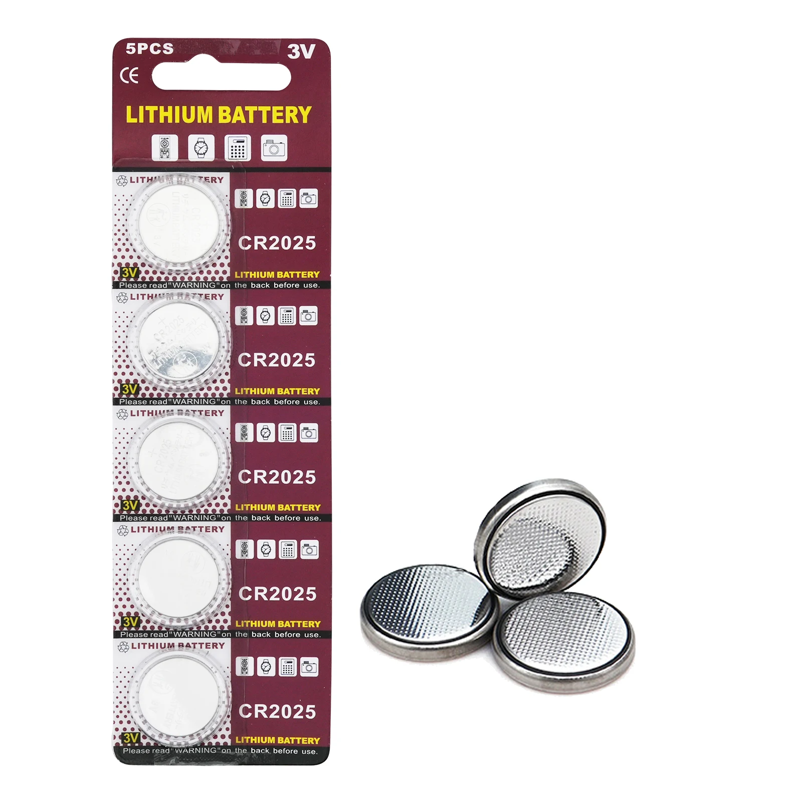 5-100PCS 3V CR2025 Button Batteries BR2025 ECR2025 DL2025 CR 2025 High Performance Coin Cells Battery for Watches Electronics thumbnail 3