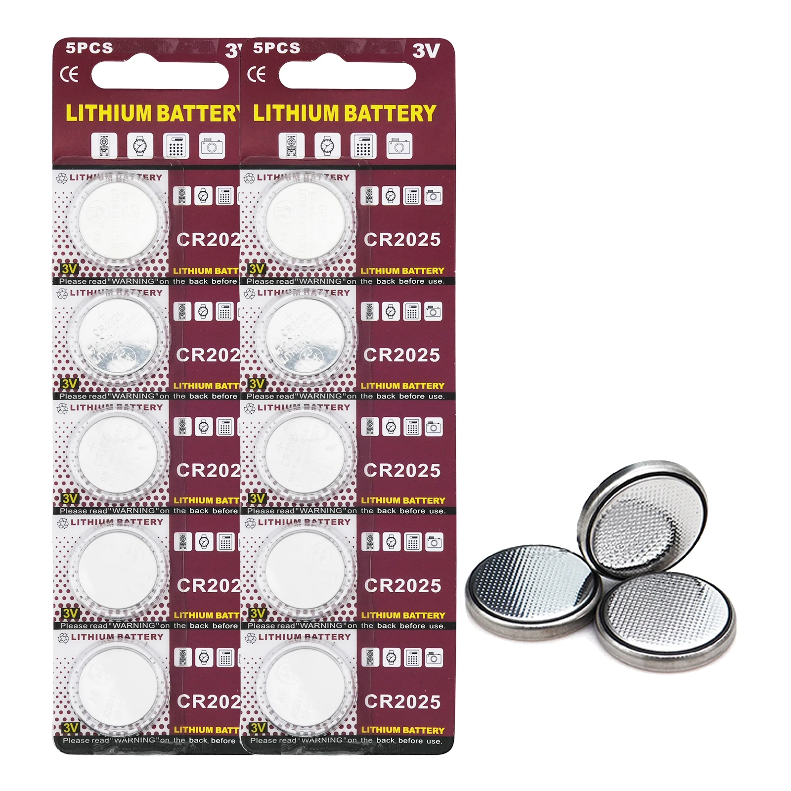 5-100PCS 3V CR2025 Button Batteries BR2025 ECR2025 DL2025 CR 2025 High Performance Coin Cells Battery for Watches Electronics thumbnail 4
