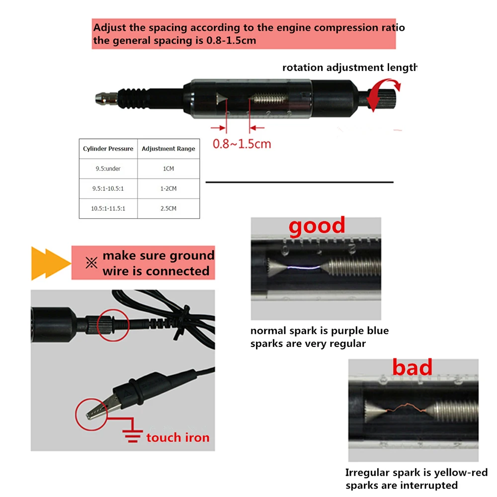 Car Spark Plug Tester Coil Ignition System Diagnostic Test Repair Tool for most Automotive  Adjustable brake thumbnail 3