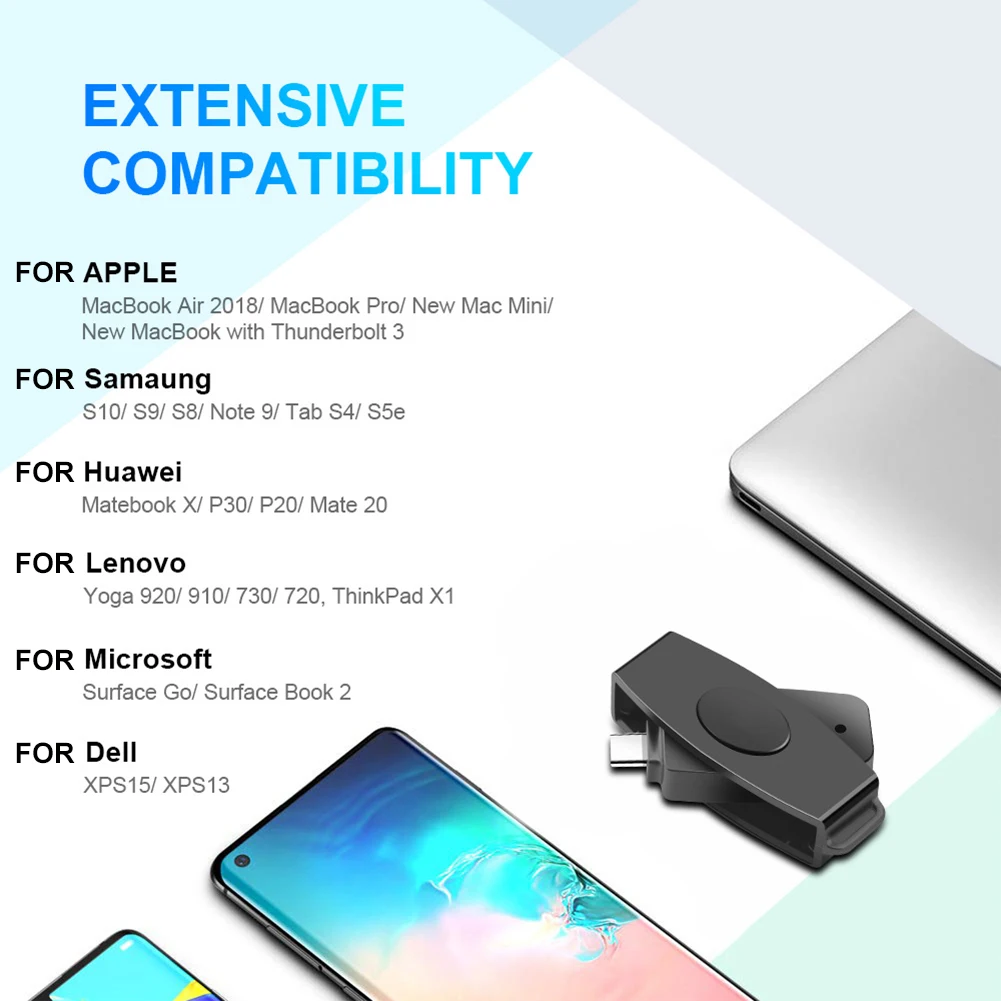 Type-C Smart Card Reader Bank Tax Declaration CAC Smart Card Reader Accessories Support for Windows for  OS thumbnail 4