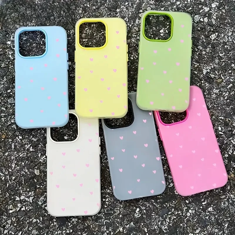 Small Fresh Pink Heart Jelly Color Phone Case For iPhone 17 16 11 12 13 14 15 Pro Max Air Cases For iPhone 16 15 14 Plus Cover thumbnail 6