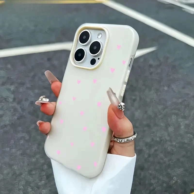 Small Fresh Pink Heart Jelly Color Phone Case For iPhone 17 16 11 12 13 14 15 Pro Max Air Cases For iPhone 16 15 14 Plus Cover thumbnail 5
