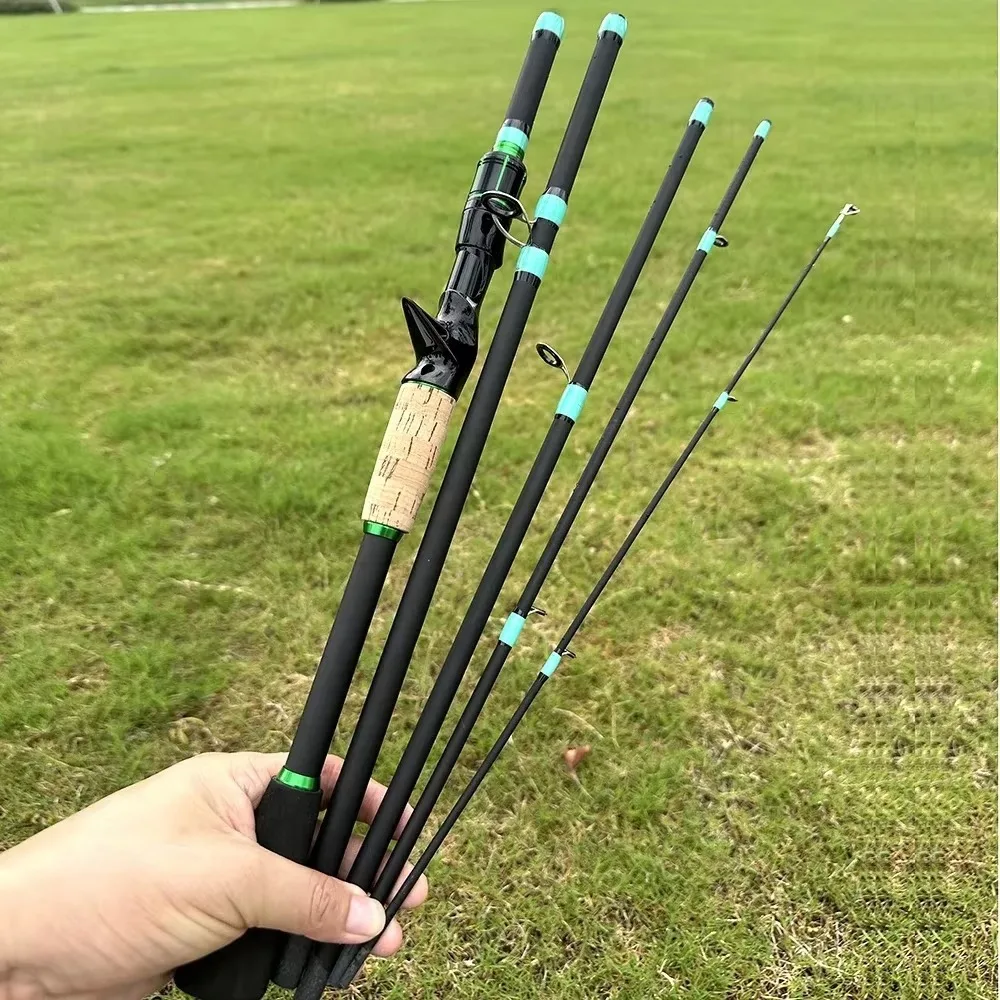 4 Sections Spinning Fishing Rod M Power Spinning Casting Fishing Rod 1.65m/1.8m/2.1m Portable Carbon Fiber Fishing Pole Winter thumbnail 5