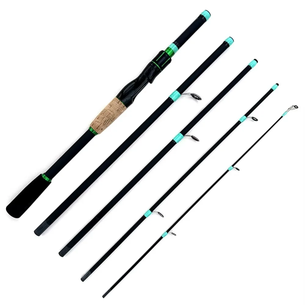 4 Sections Spinning Fishing Rod M Power Spinning Casting Fishing Rod 1.65m/1.8m/2.1m Portable Carbon Fiber Fishing Pole Winter thumbnail 4