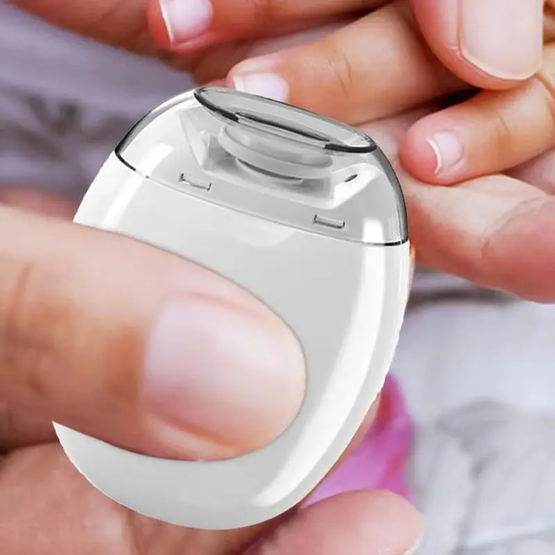 Electric Nail Trimmer Rechargeable Pain-Free Technology Automatic Fingernail & Toenail Clipper with LED Light Grinding Head Port