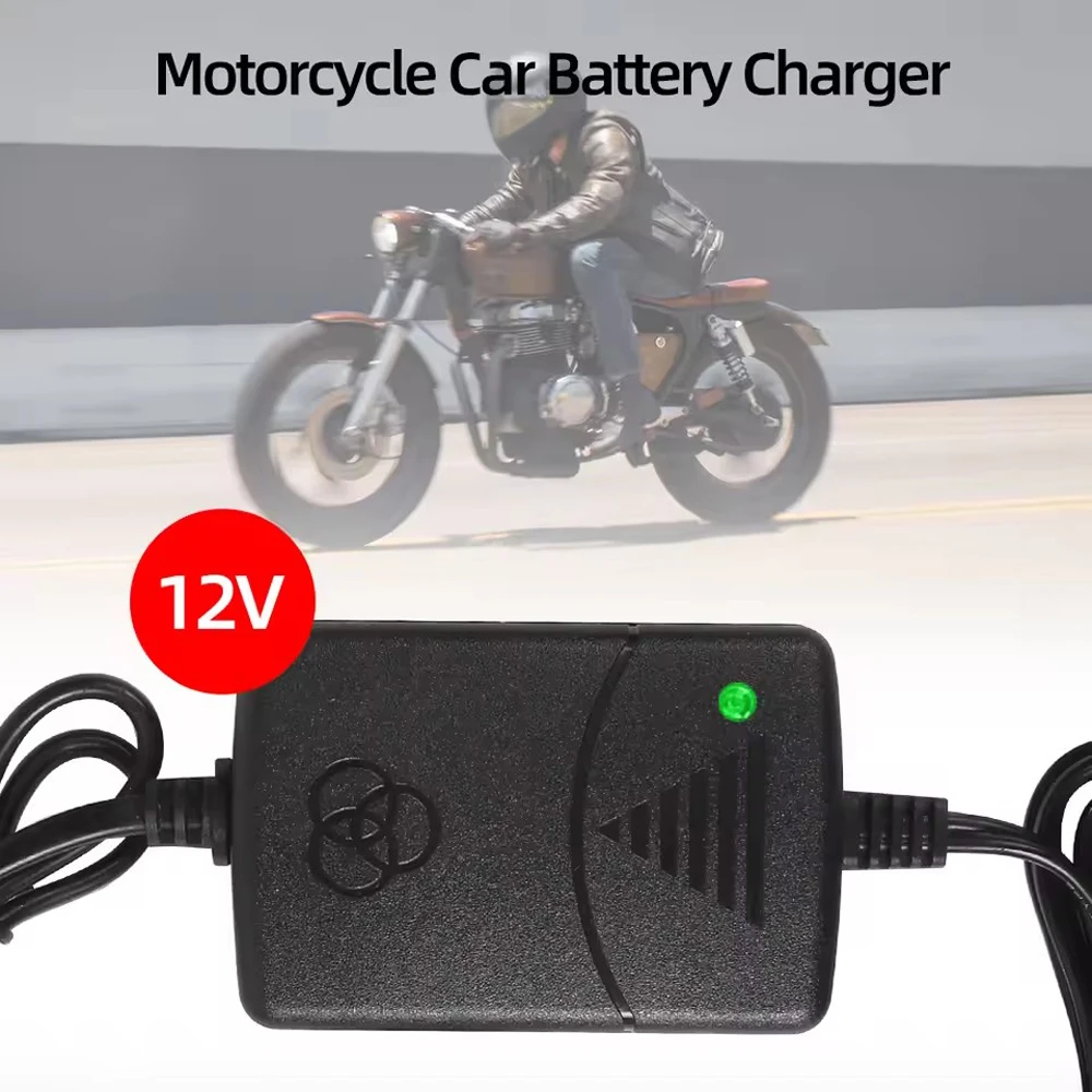 12V 1300mA Universal Smart Battery Charger EU Plug Rechargeable Sealed Lead Battery Charger for Car Truck Motorcycle thumbnail 5