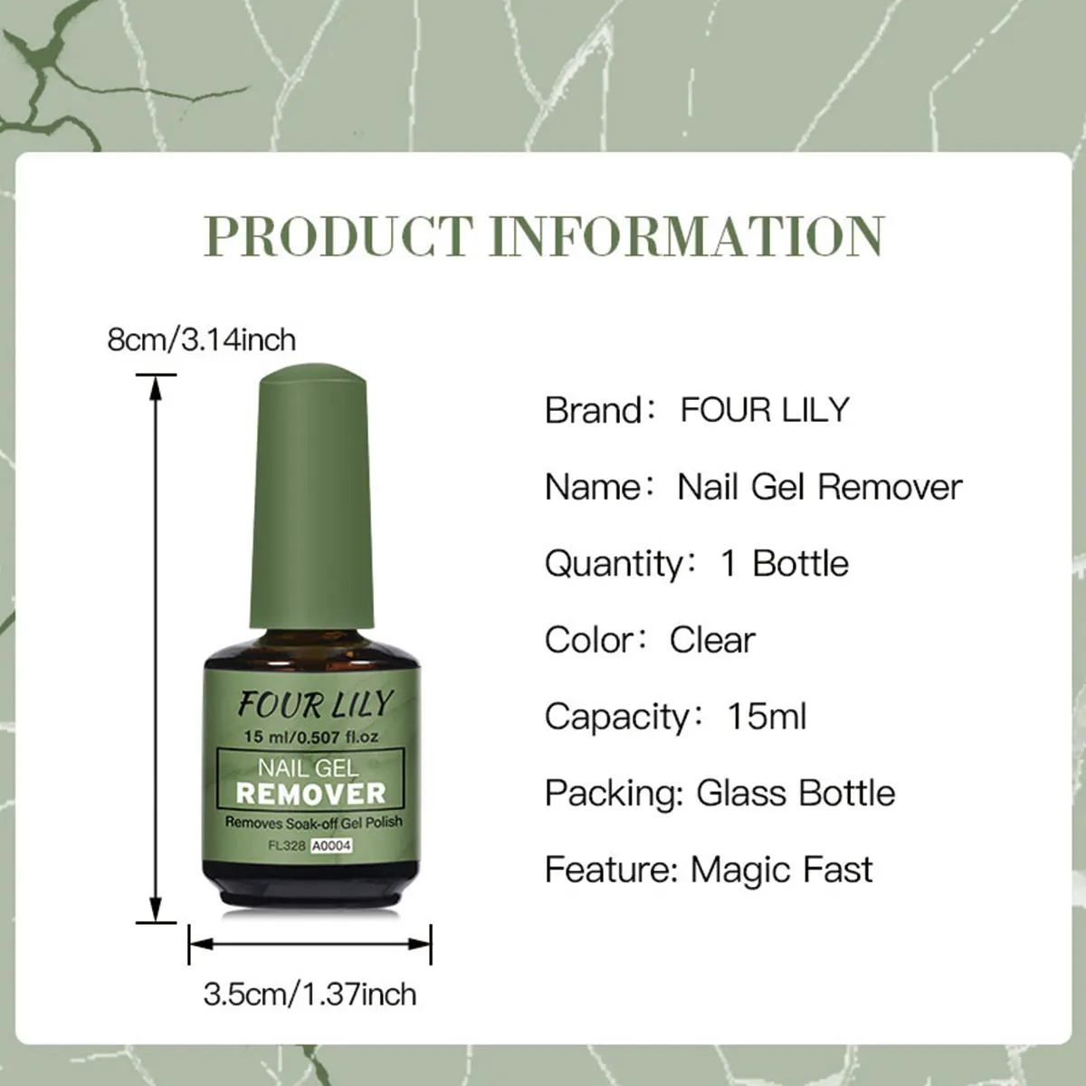 FOUR LILY 15ml Magic Fast Nail Gel Polish Remover Nails Clean UV Soak Off Semi Permanent Varnish Nail Art Removal Tools Manicure thumbnail 6