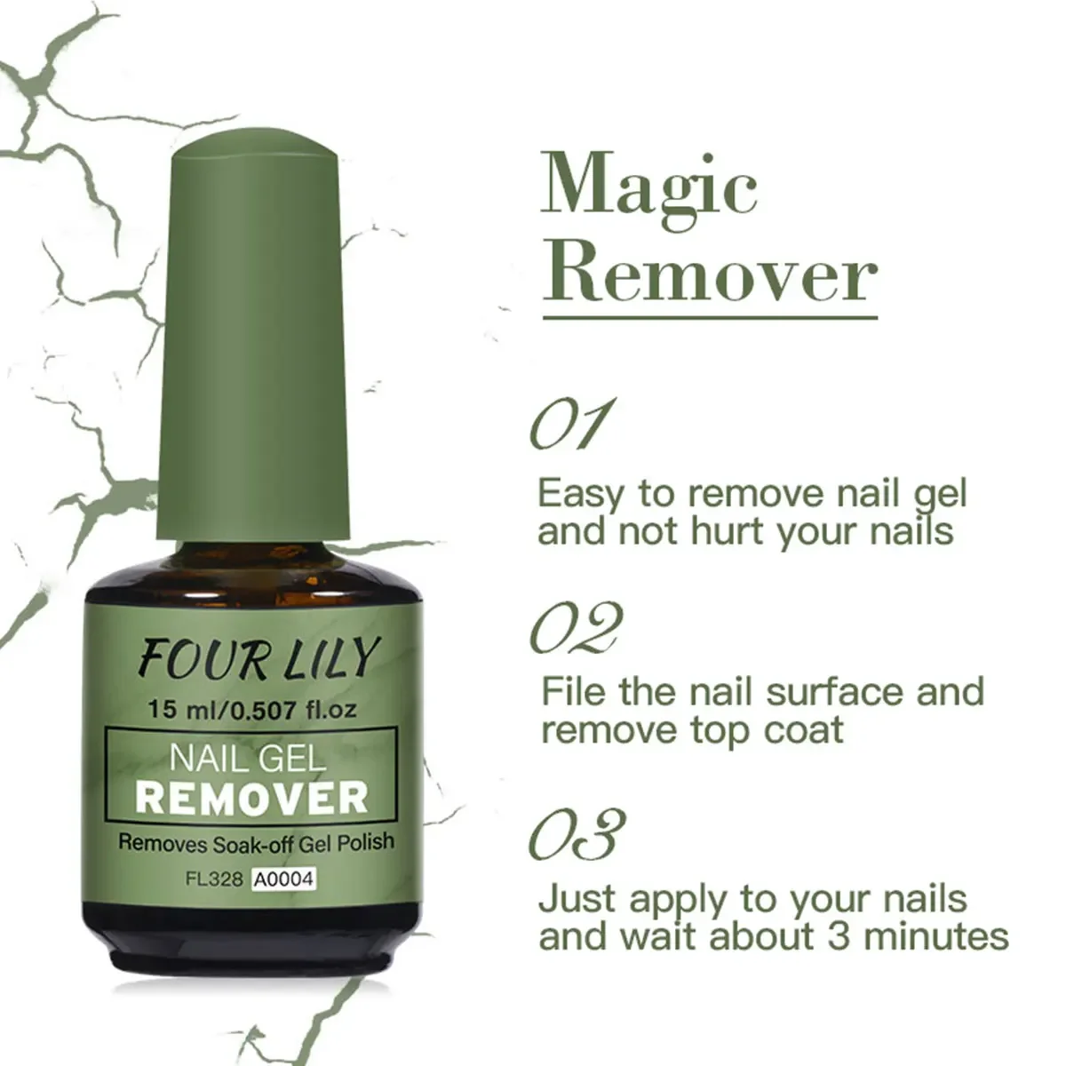 FOUR LILY 15ml Magic Fast Nail Gel Polish Remover Nails Clean UV Soak Off Semi Permanent Varnish Nail Art Removal Tools Manicure thumbnail 4