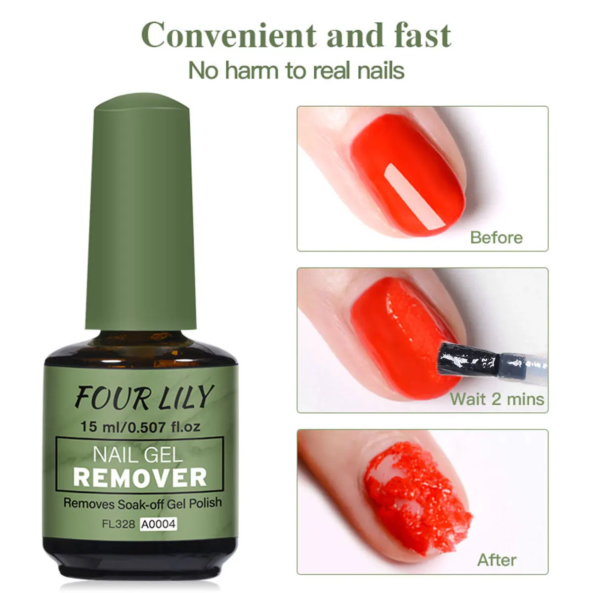 FOUR LILY 15ml Magic Fast Nail Gel Polish Remover Nails Clean UV Soak Off Semi Permanent Varnish Nail Art Removal Tools Manicure thumbnail 3