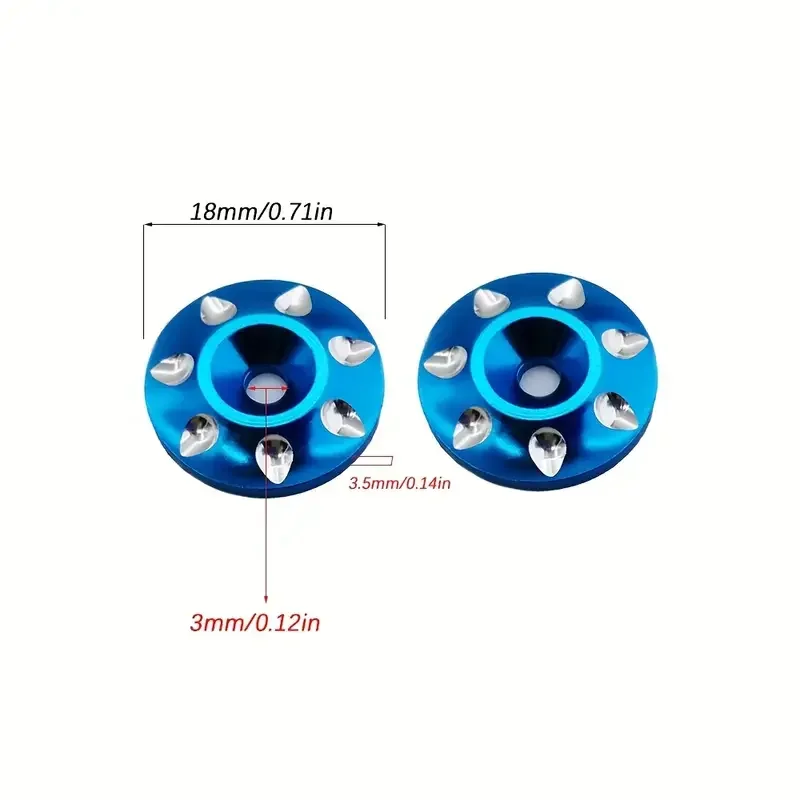 Universal RC Metal Rear Wing Buttons Gasket for 1/8 Off-Road Truck Durable Tail Fix Spacer Racing Car Upgrade Accessory thumbnail 3