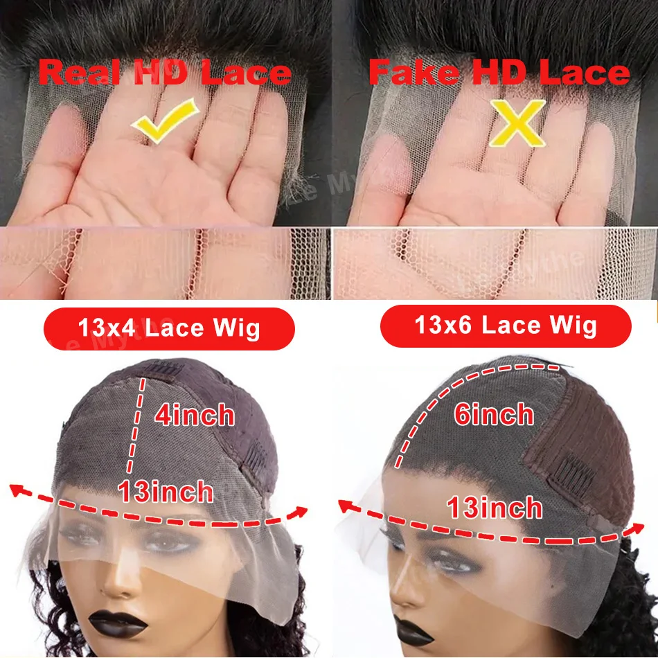 250 Density Human Hair 40 Inch Bone Straight 13x6 HD Lace Frontal Wigs Black Closure 13x4 Lace Front Wig 5x5 Glueless Brazilian thumbnail 6