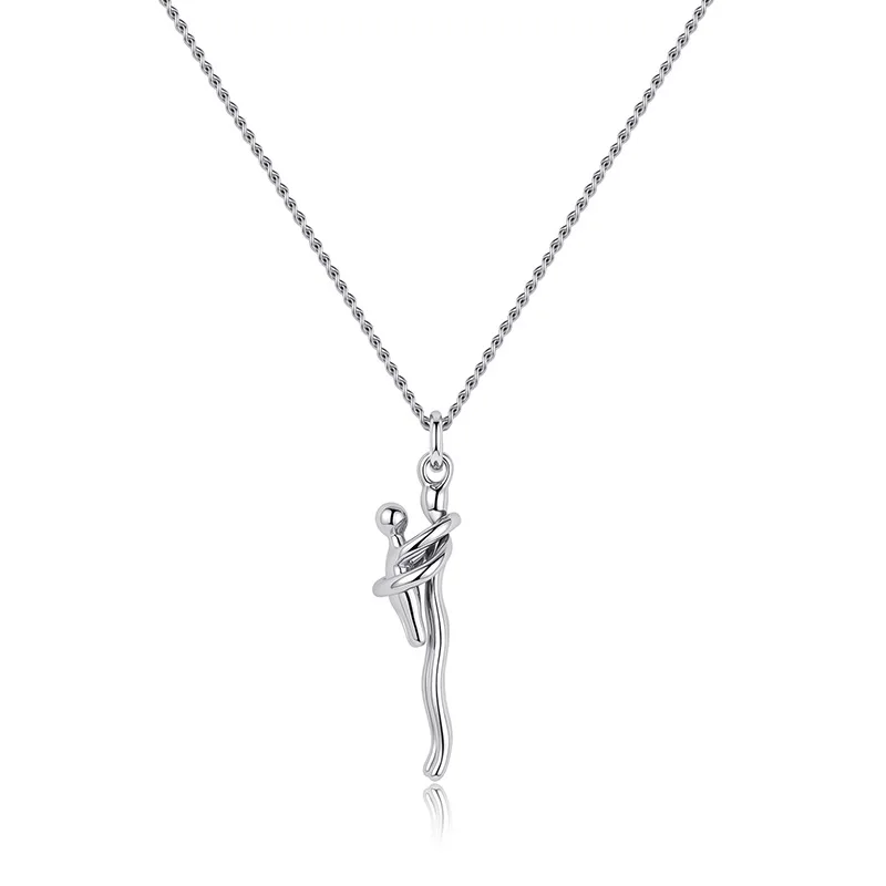 Stainless Steel Mother Child Hug Pendant Necklace Silver Gold Color Love Embrace Family Anniversary Charm Jewelry Gift thumbnail 3