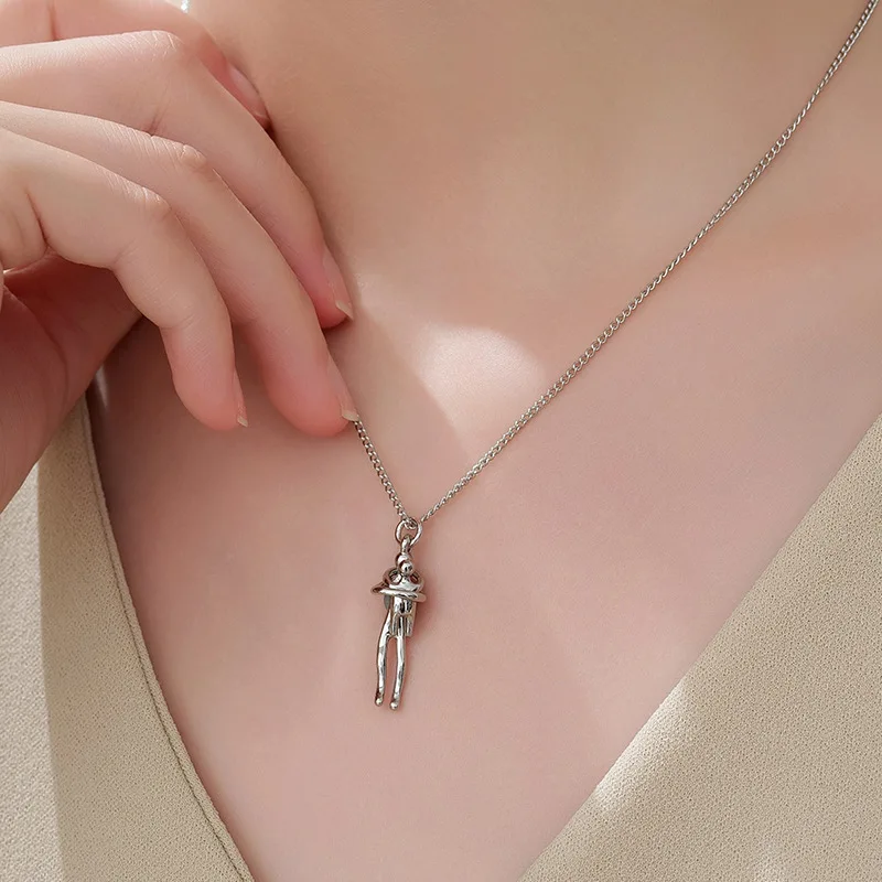 Stainless Steel Mother Child Hug Pendant Necklace Silver Gold Color Love Embrace Family Anniversary Charm Jewelry Gift thumbnail 5
