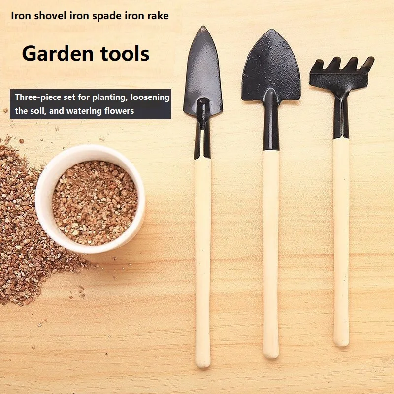 3PCS Planting Tools Mini Digging Weeding Garden Tool Set for Indoor Flower Pot Cactus Vegetables Small Plants Garden BZQ01 thumbnail 4